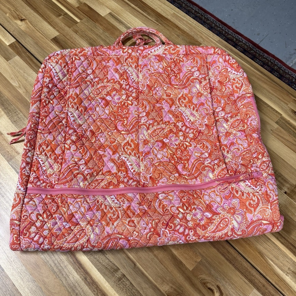 Vintage Vera Bradley Sherbet Garment Hanging Bag Retired Pink Orange Paisley